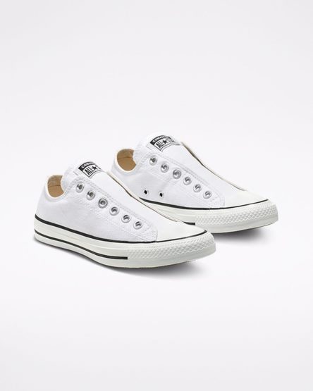 Pantofi Slip On Barbati Converse Chuck Taylor All Star Albi Negrii Albi | RO NQOX13328